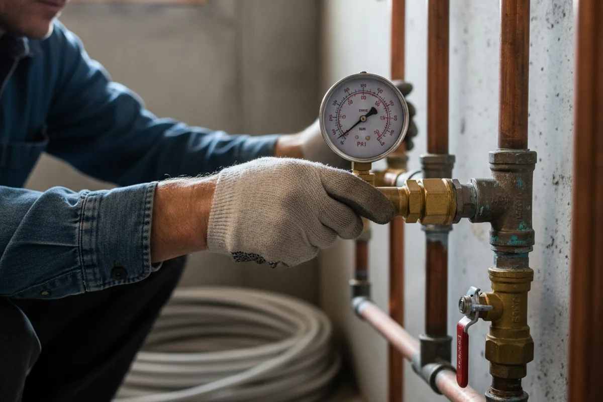 Pressure testing a repaired line during Water Line Repair in Olustee